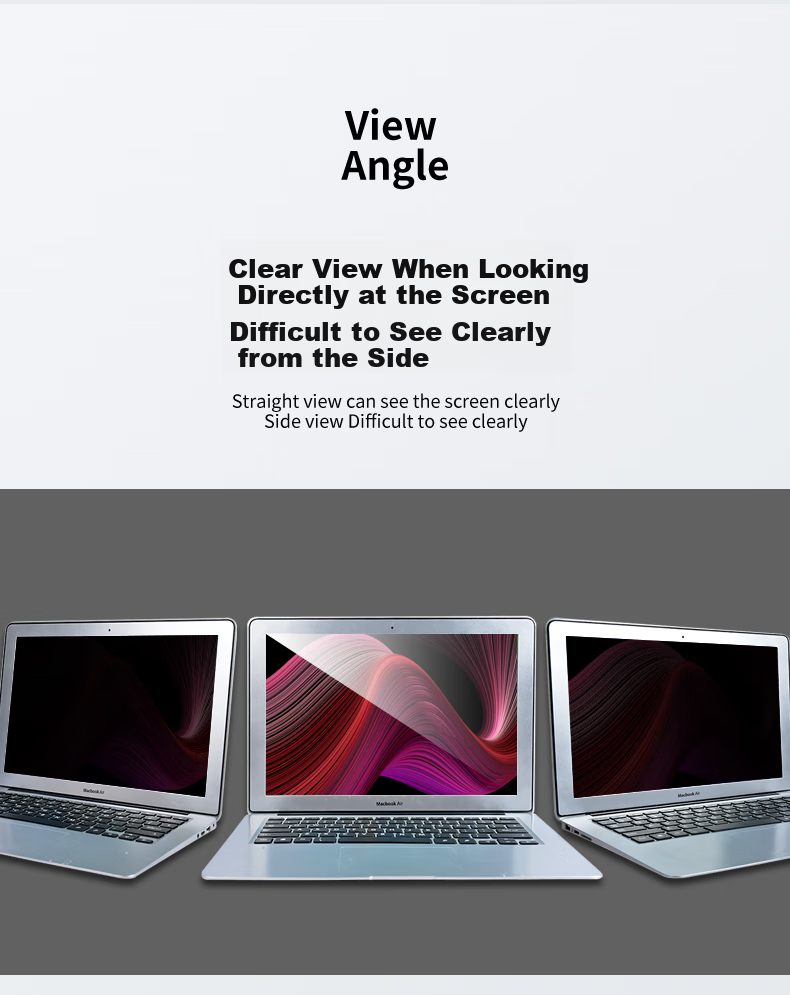 MUGU Computer Monitor Privacy Screen Protector, Tempered Glass Film for Laptops And Desktops, Anti-Peeping Screen Protector, 12.5 Inches (16:9) 3