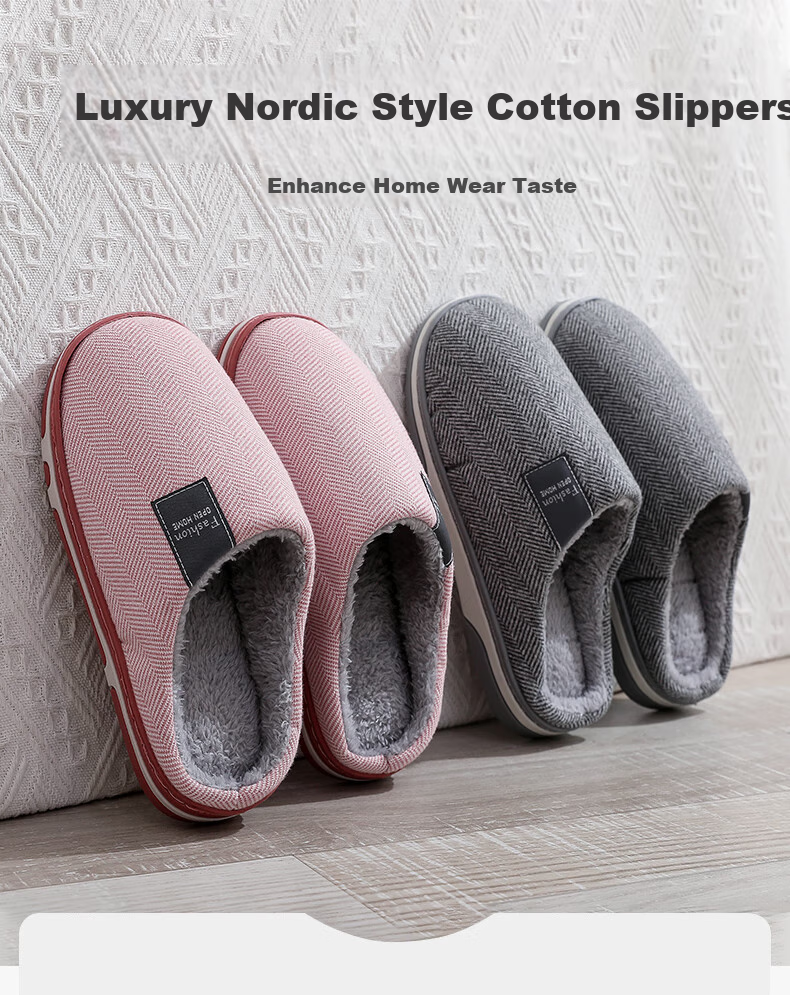 GUOLUOFEI Spring Men's Indoor Home Slippers for Women And All Seasons, Extra Large Size, Pink, Size 36-37 1