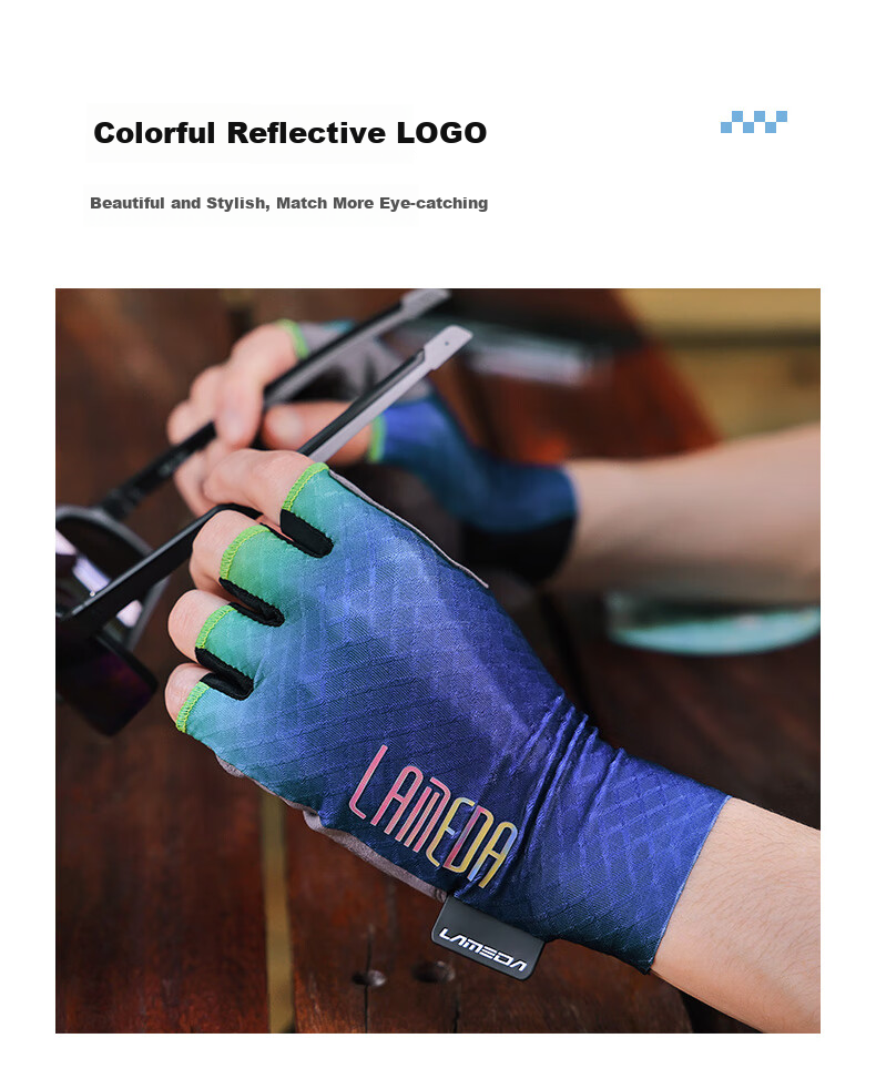 Lameda Bicycle Riding Gloves, Road Bike Summer Sun Protection Gloves, Fingerless Shock-Absorbing Gloves, Protective Gloves for Men And Women, Model 2069 7