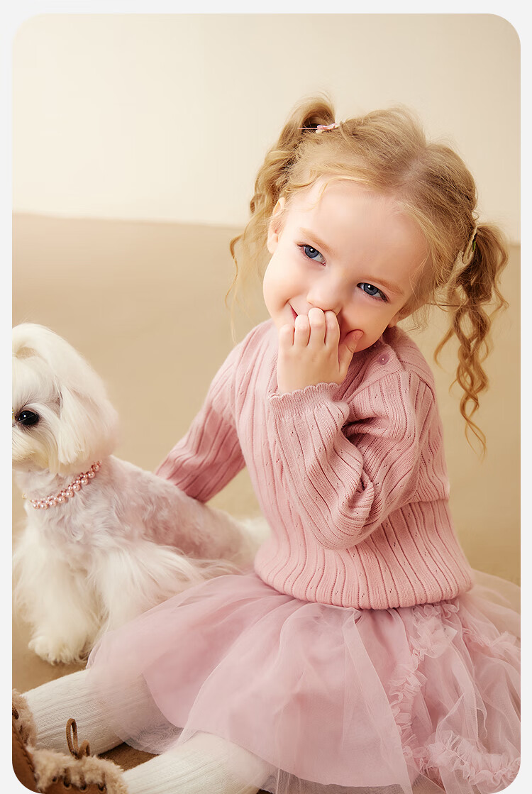 Minibala Girls' Baby Half Turtleneck Soft Sweater Base Layer Skin-Friendly Warm Sweet 2025 Winter 7
