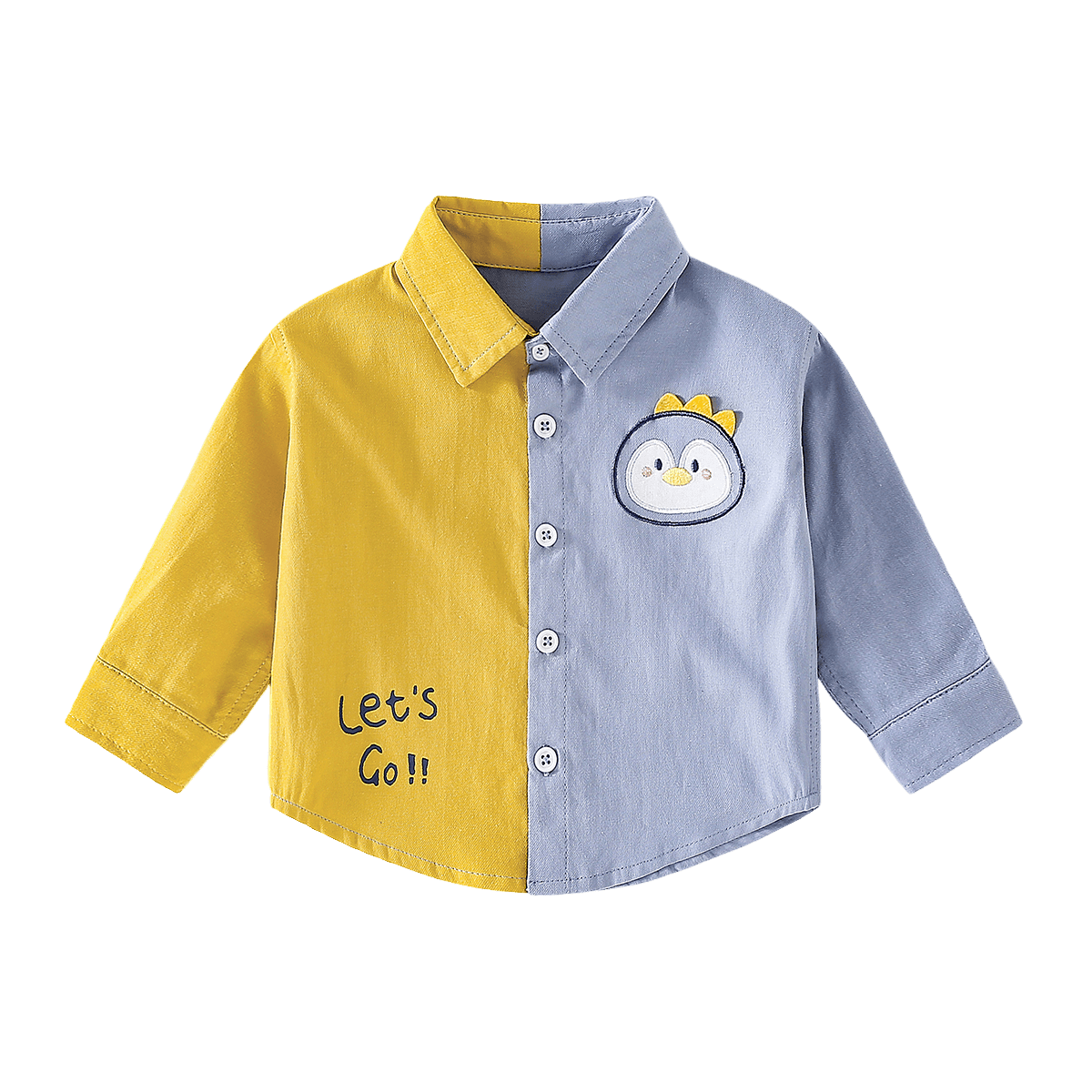 DUOXILUK Boys' Shirt, Cute Spring And Autumn Jacket, Children's Clothing, Baby Long-Sleeve Outfit for Full Moon Celebration, Penguin Pattern, Size 110