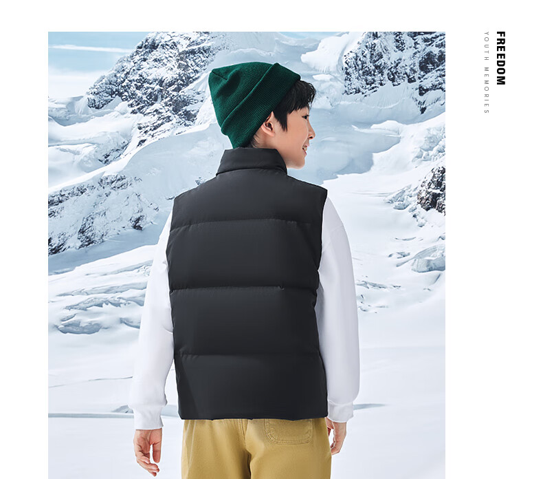 ERKE Kids Unisex Children's Winter Warm Sleeveless Waterproof Breathable Vest Jacket Black 170 18