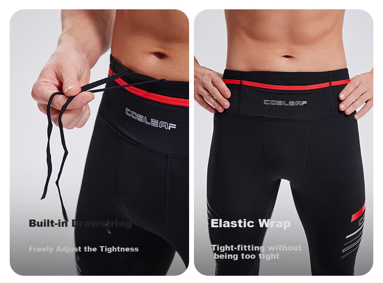 Cosleaf High-Elasticity Compression Pants for Men, Basketball Training Fitness Tights, Marathon Running Soccer Sports Compression Trousers with Waist And Pocket Pockets 7