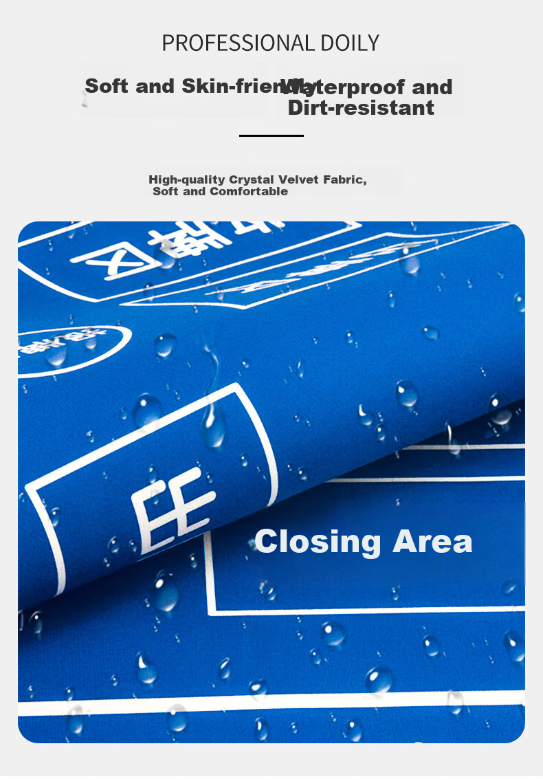 Huasheng Guandan Special Tablecloth, Poker Mahjong Card Room Competition Dedicated Tablecloth, 100*100CM, Blue Crystal Velvet 4