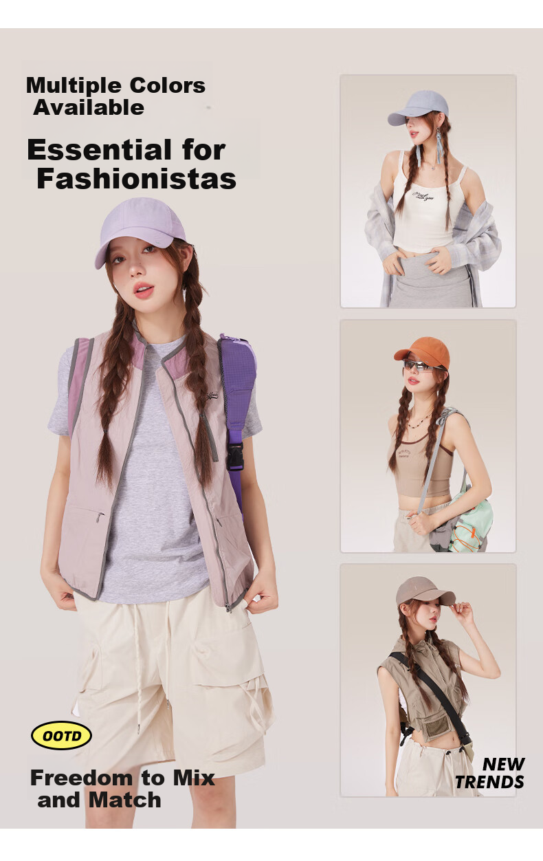 CACUSS Women's Duckbill Cap Summer Outdoor Sports Breathable Sunshade Baseball Cap Lightweight Water-Repellent Sun Protection Hat - Lan Grey 6