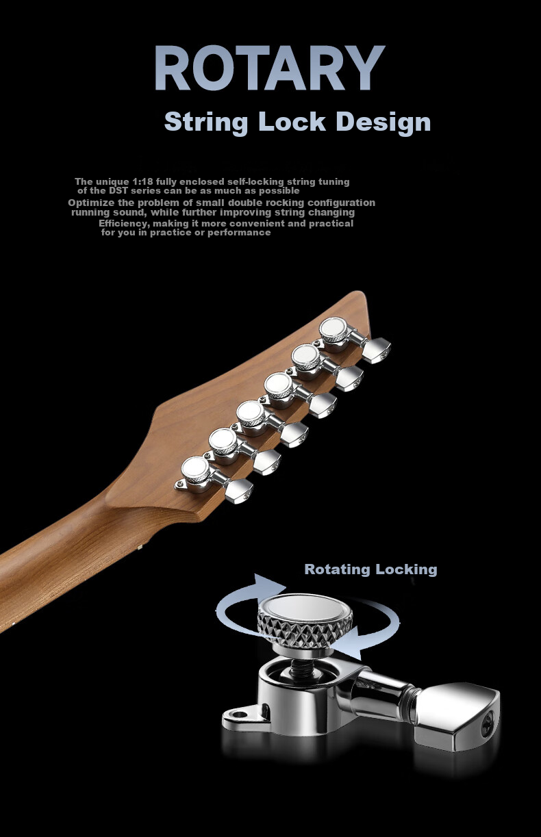 DONNER DST 550 Electric Guitar for Beginners, Intermediate Level, Adults, Men And Women, Electronic Guitar for Rock Music, Tiger Pattern Amber 10