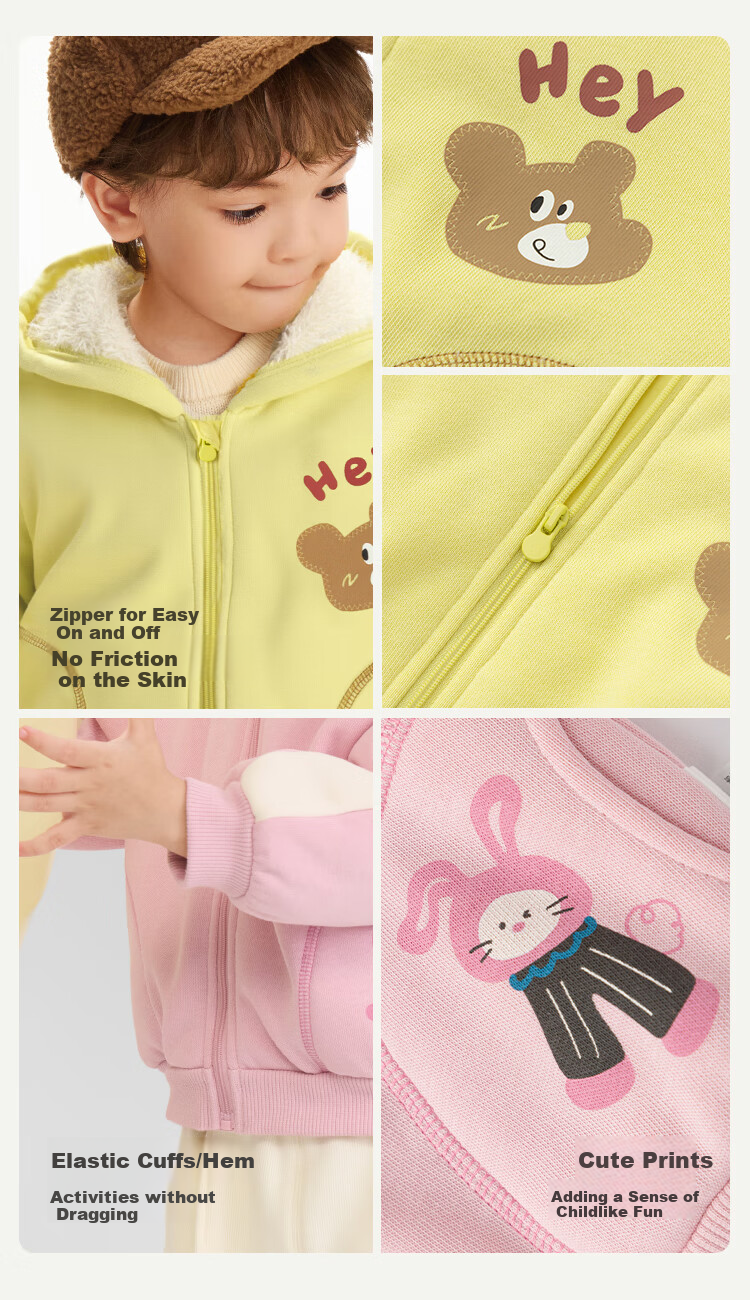 BALABALA Kids' Coral Fleece Thickened Warm Coat for Boys and Girls Fall/Winter 2025 6