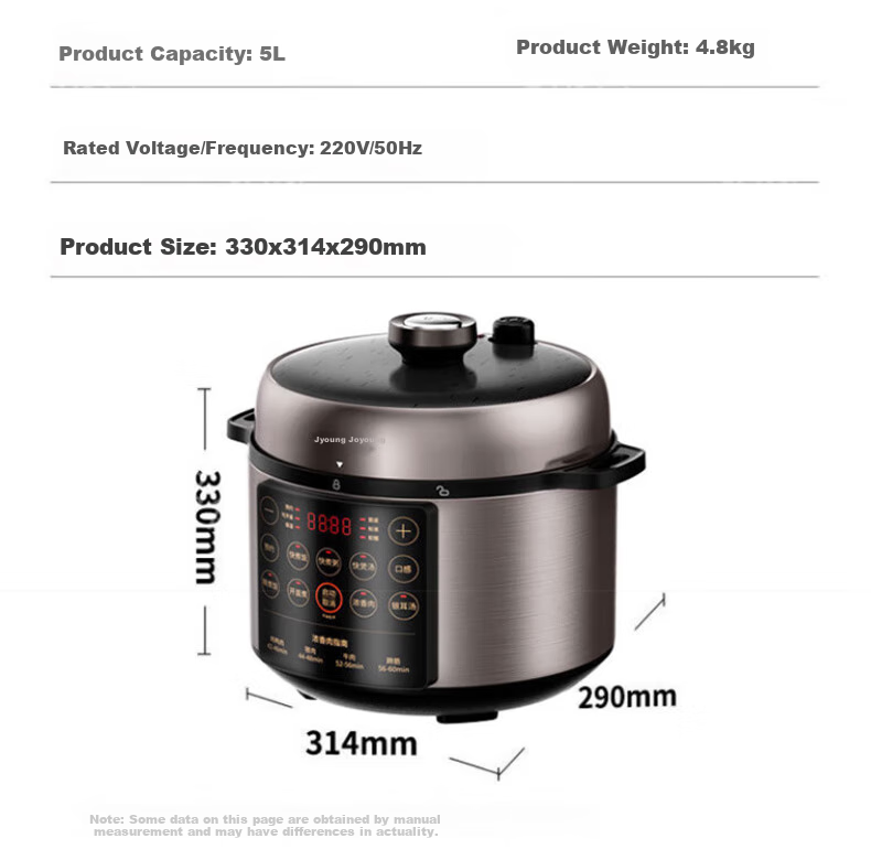 Joyoung Home 5L Electric Pressure Cooker Multifunctional Electric Pressure Cooker with Lid, High-Pressure Cooker, Electric Rice Cooker, Rice Cooking Pot Y-50C31 23