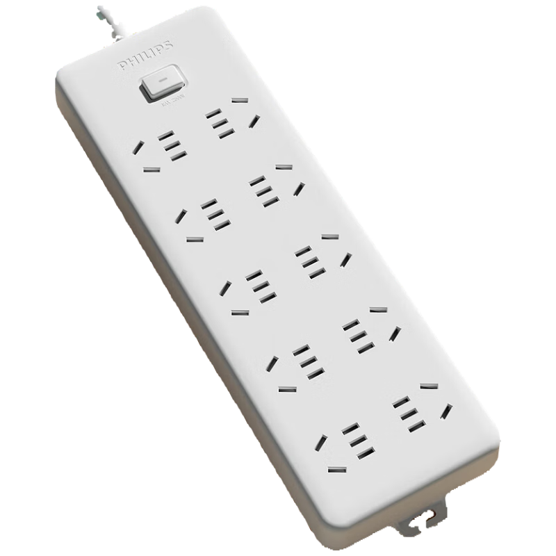PHILIPS 10-Socket Master Control Switch 1.8m with Child Safety Shutter Power Strip Extension Cord Socket Outlet