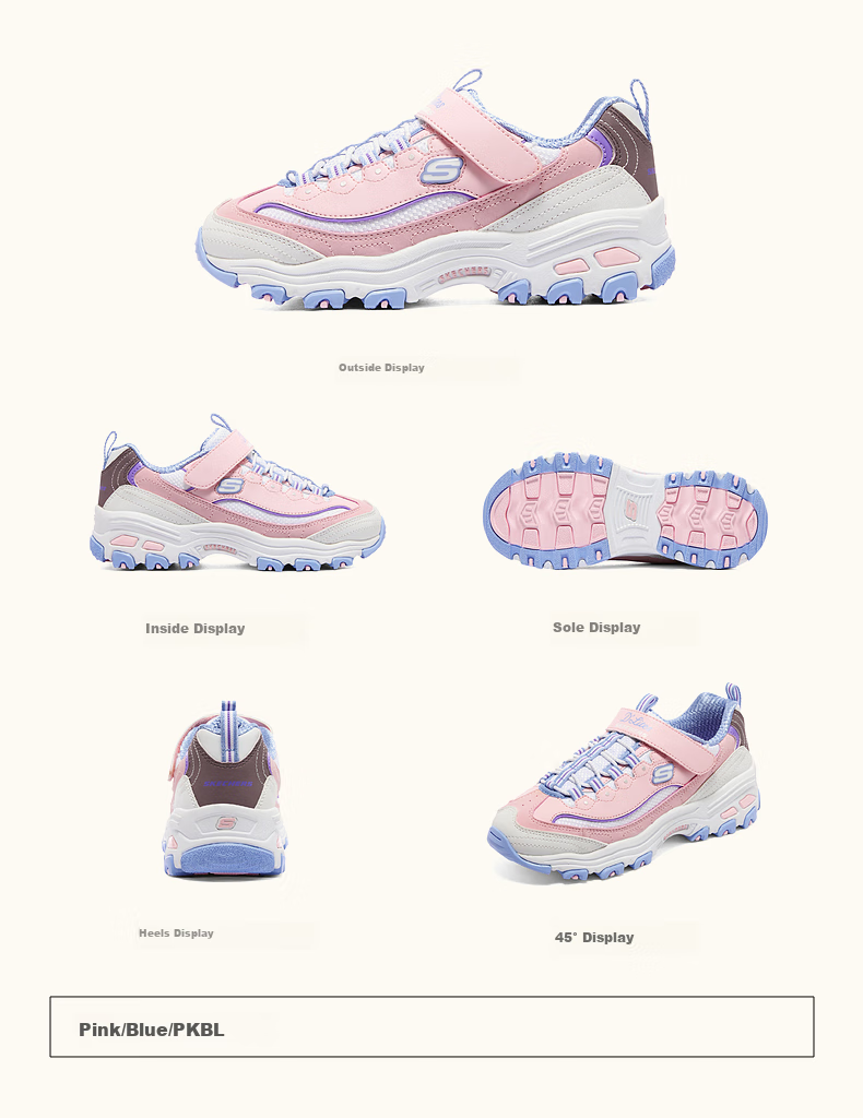 Skechers Children's Milk Tea Bear Boys And Girls Dad Shoes with Velcro, Big Kids' Sneakers 302526L 35