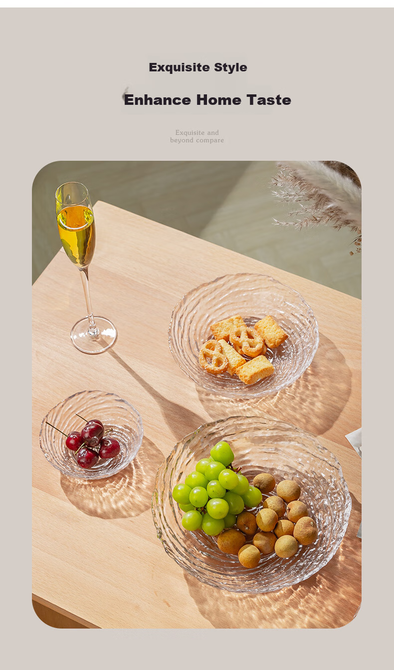 CRISTALGLASS Crystal Glass Fruit Plate, Home Living Room Coffee Table Fruit Dish, Light Luxury Dried Fruit Plate, Snack Storage Tray, High-End Large Size 3