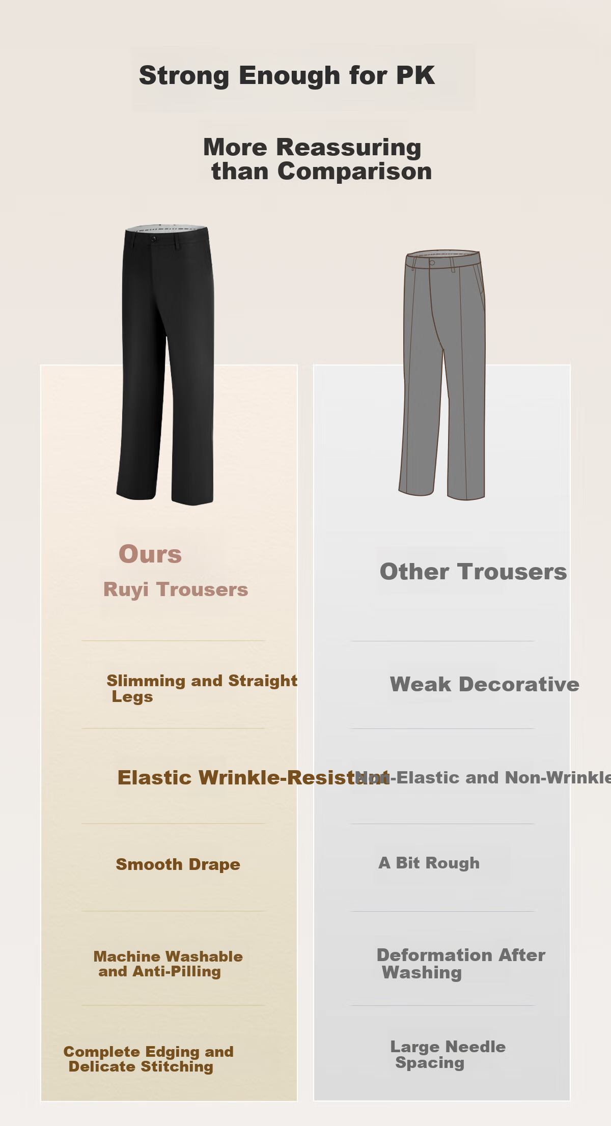 Hodo Wrinkle-Free Dress Pants for Men, Business Formal Wear, Draping Straight-Leg Professional Suit Trousers 3