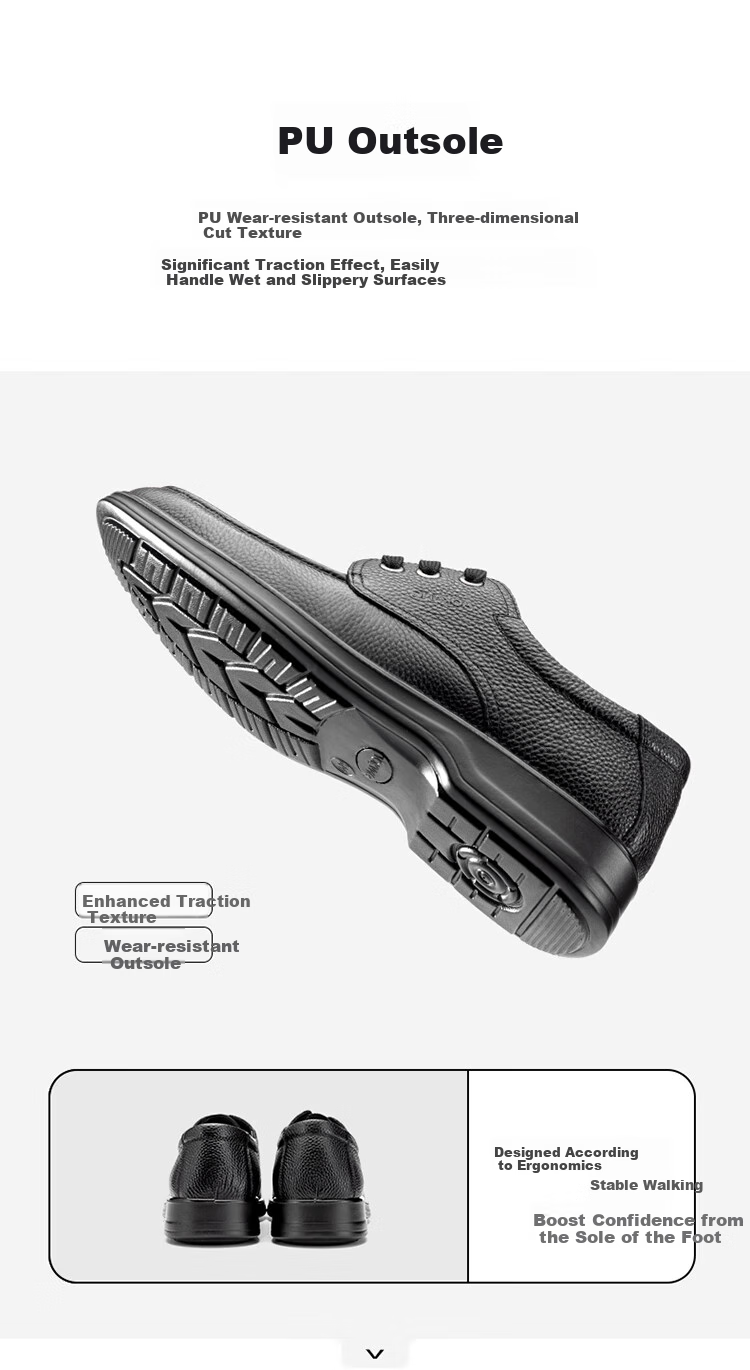 Aokang Leather Shoes for Men, Casual Business Shoes, Comfortable Work Lace-Up Formal Shoes, British Style Footwear, Black, Size 40 6