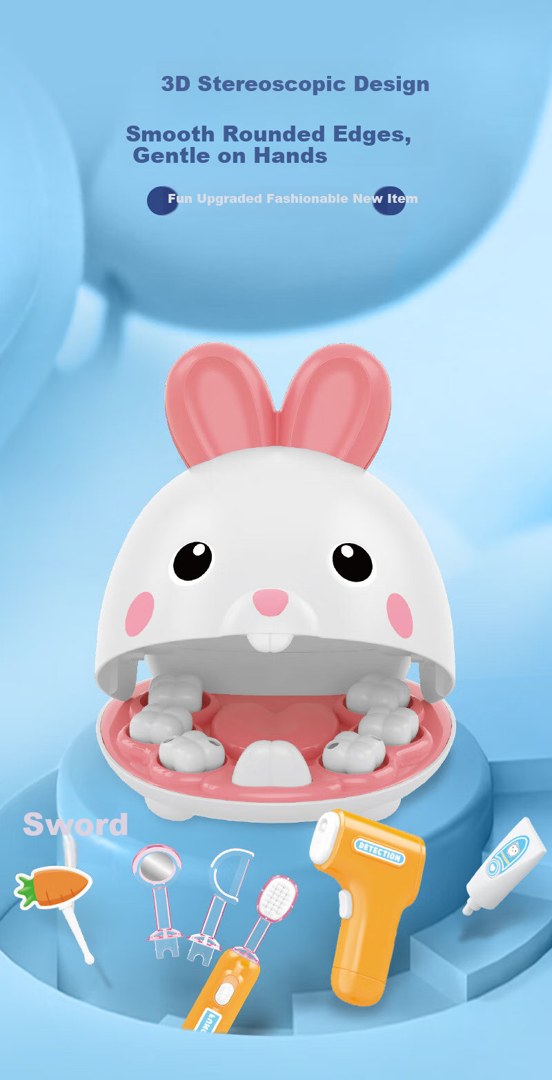 Maggic Seed Children's Pretend Play Doctor And Dentist Toy, Veterinary Clinic Care Pet New Year Gift, Upgraded Little Rabbit 4