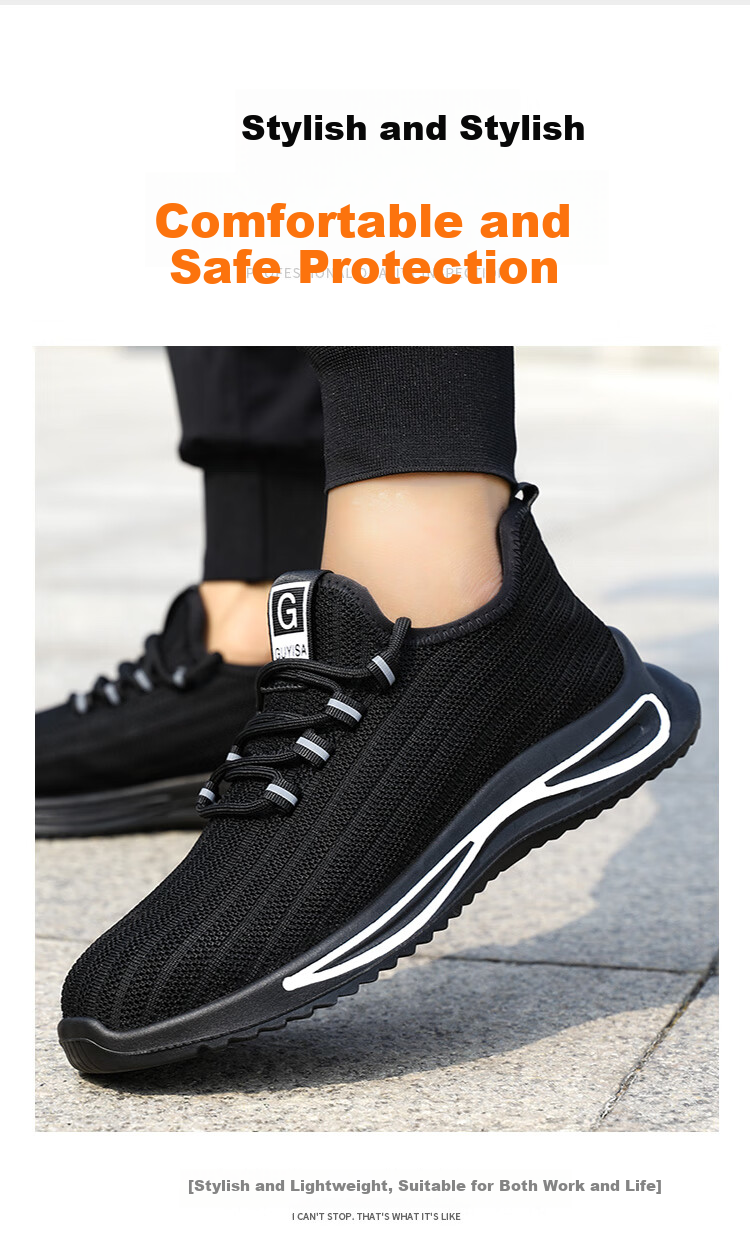 JUNBU Safety Shoes for Men, Summer Breathable Steel Toe Cap, Anti-Smashing And Anti-Puncture, Comfortable And Safe Construction Site Work Shoes 1081S Size 46 11