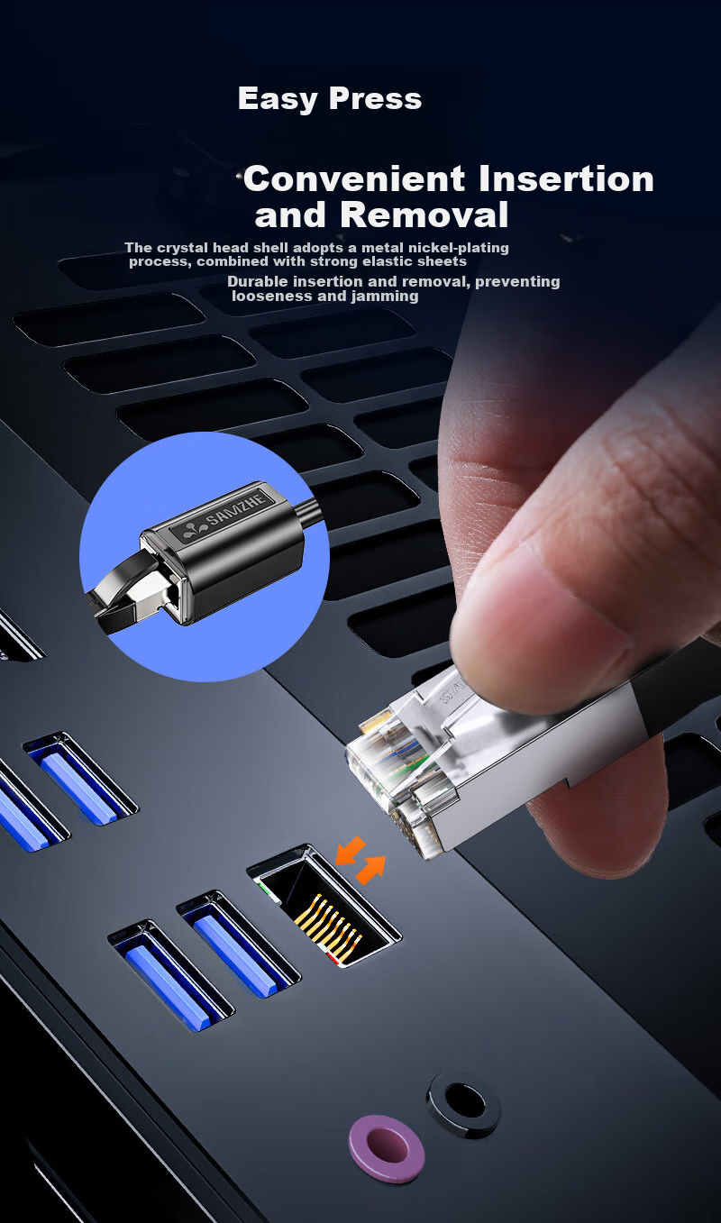 SAMZHE Network Cable Extender, RJ45 Ethernet Port Connector Extender, Cat6 Gigabit Network Broadband Male to Female Interface Twisted Pair Connection Cable, Pure Copper, 1 Meter, 610YC 8