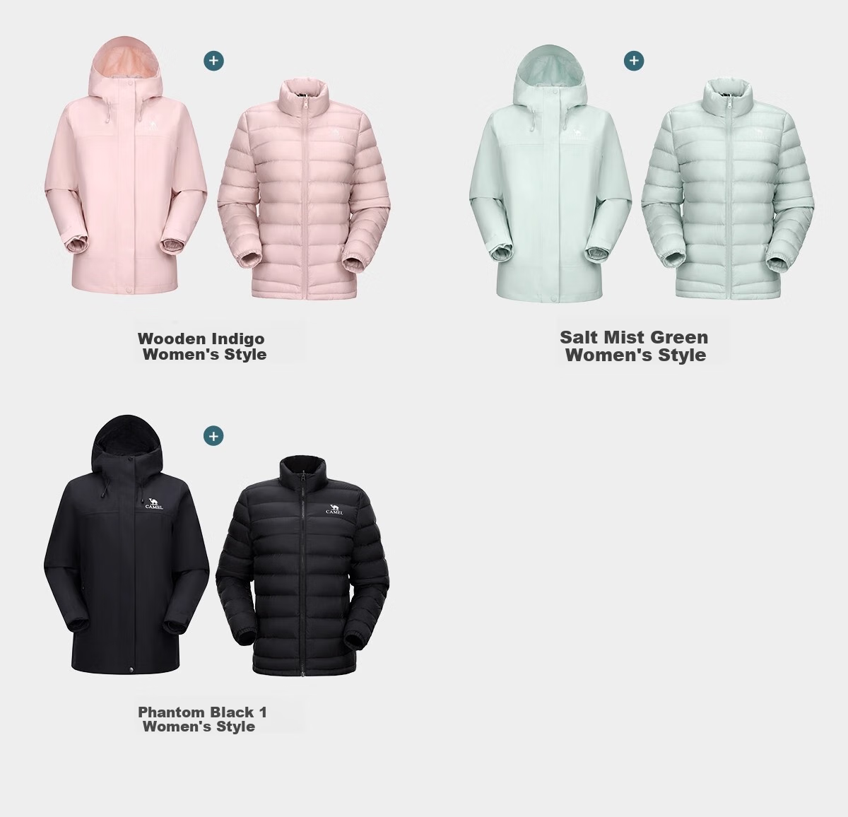 CAMEL Outdoor 3-in-1 Down Jacket for Men 2025 New Model Water-Resistant Down Liner Windproof Waterproof Jacket B189 19