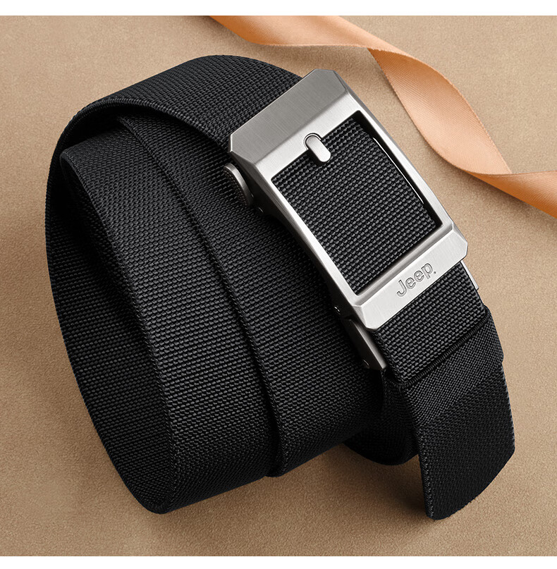 JEEP Men's Nylon High-Elastic Tactical Belt No-Tooth Pants Belt Practical Birthday Gift for Boyfriend Husband Father 1