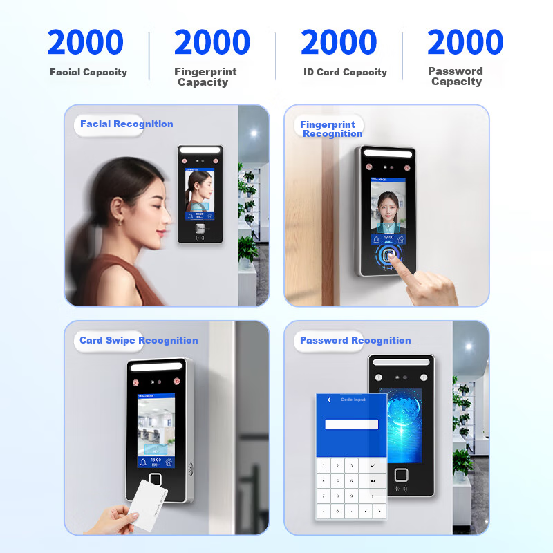 Youku Dynamic Facial Recognition Access Control System with Fingerprint Identification, Local Area Network Attendance Management Backend, Face Recognition Punch-In Machine with ID Card Recognition, 4.3-Inch Scree