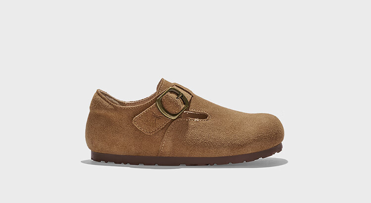 RED DRAGONFLY Children's Autumn Shoes, Boys And Girls Flats, Girls Soft-Soled Birkenstock Shoes, Small Leather Shoes Q51BPPF406, Camel Color, Size 29 5