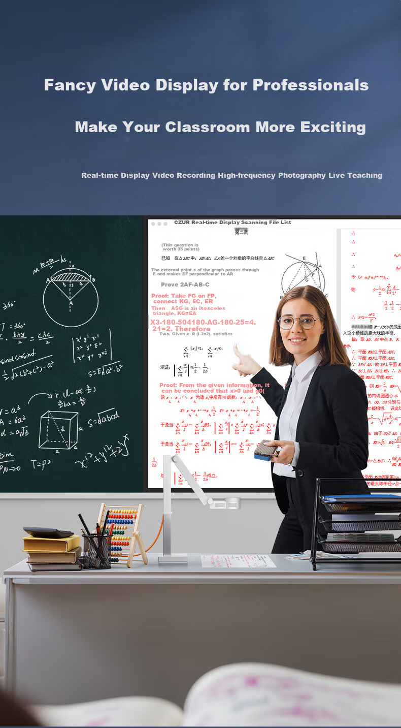 CZUR Document Camera, FancyUPlus+ Folding Writing Stand, Video Display Stand, Online Class Teaching, Calligraphy And Painting Training, Live Streaming Microphone, Recording And Video Recording, Course Projectio 1