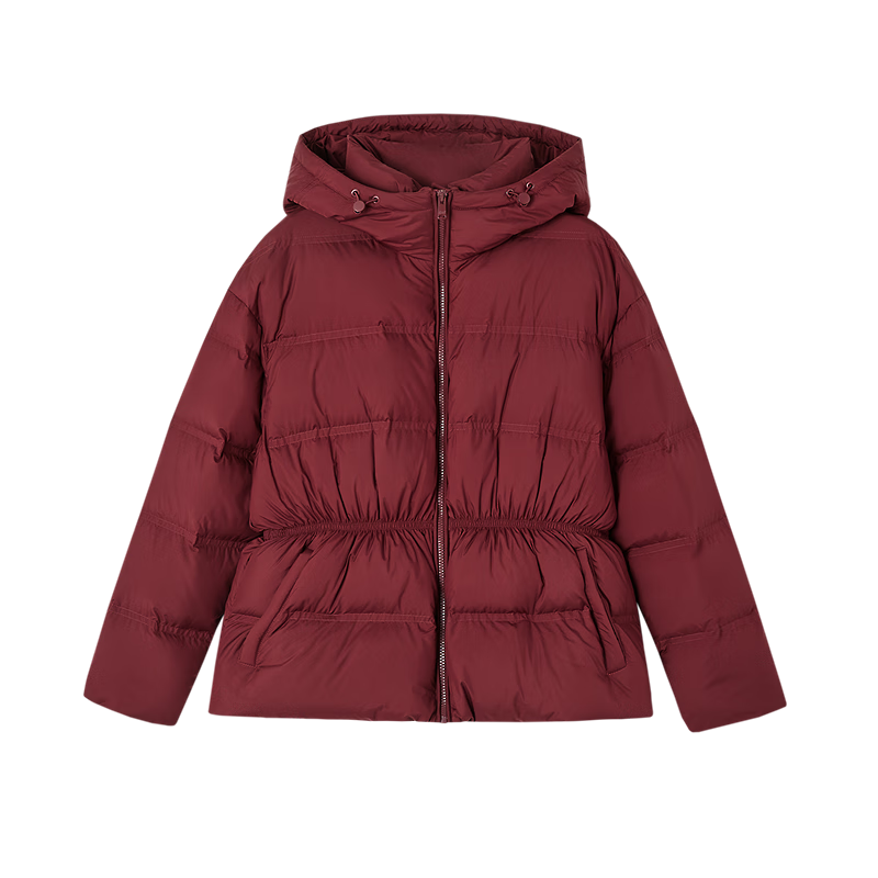 Demana 30D Air Gel Winter Volcanic Rock Infrared Heat Retention Antibacterial Hooded Elastic Waist Women's Down Jacket