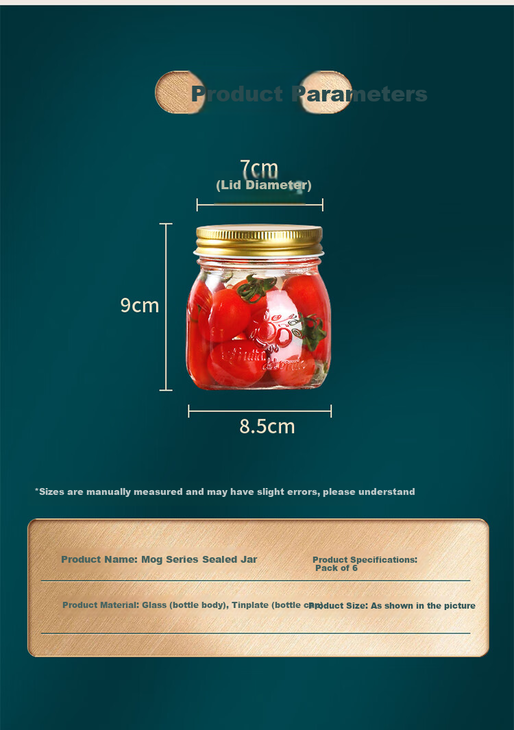 BJ Airtight Jars, Set of 6, 300ml Honey Bottles, Canned Food Jars with Lids, Jam Jars, Coffee Bean And Tea Leaf Storage Containers, Glass Storage Jars 11