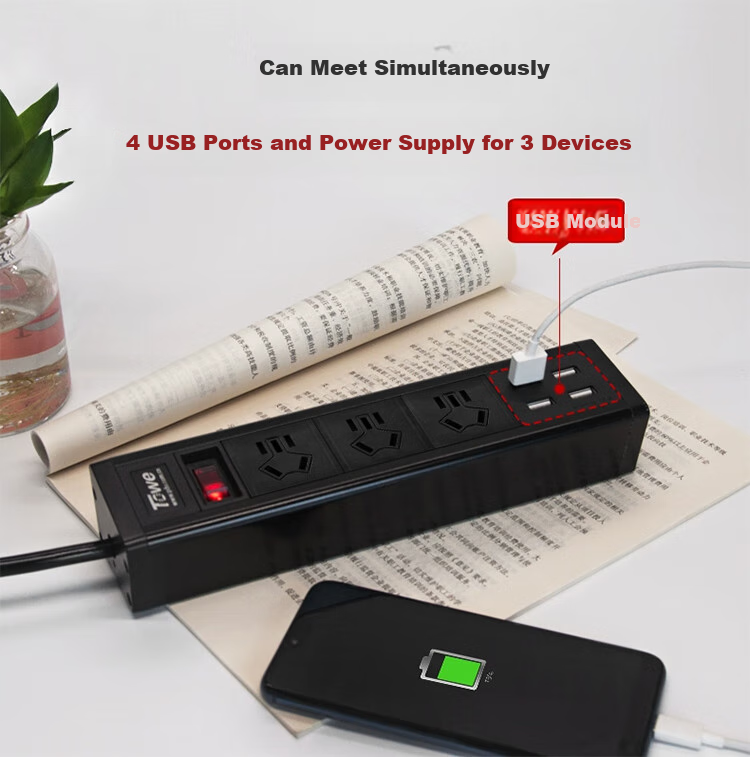 TOWE Industrial-Grade Multi-Port 4 USB Socket PDU Power Strip 2