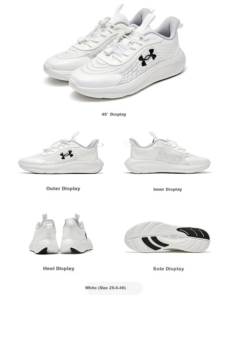 Under Armour Spring And Summer Children's Running Shoes for Boys And Girls, Breathable Mesh Upper, Non-Slip Straps, Comfortable Physical Exam Sports Shoes 20