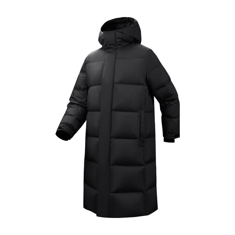 JD Original Long down Jacket, Sports Outdoor Winter Thickened Warm Coat for Men, Black, Size L