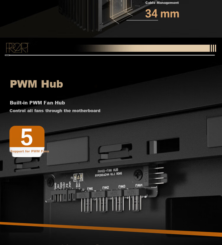 ASUS ProArt Chuangmeng 40 PA401 Woodcraft Edition Case, Powerful Cooling, Wooden Air Grille, Tool-Free Disassembly And Assembly, Power Button Lock, PWM One-Button Setup 15