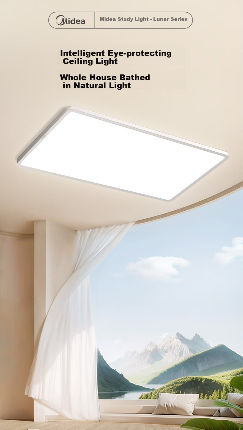 Midea Ceiling Light, Living Room Main Light, Bedroom Light, Full Spectrum Three-Color Adjustable, 160-Watt Fixture, Comet Model, Installation Included 2