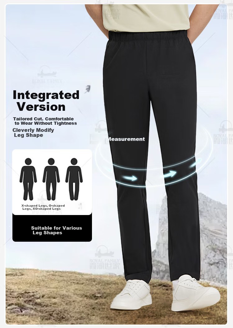 Xiahushijia Straight-Leg Pants for Men, Lightweight, Elastic, Breathable, Casual Trousers, 199A/C Black Long Pants, Size 31 6