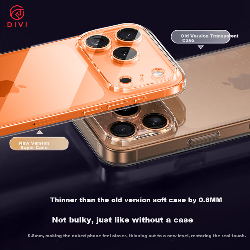 DIVI Ultra-Thin Zero-Feel Case для iPhone Air, совместимый с Apple 17 Air, защитный чехол, защита всего объектива, ультратонкий прозрачный силиконовый чехол с воздушной подушкой, противоударный для мужчин и женщин