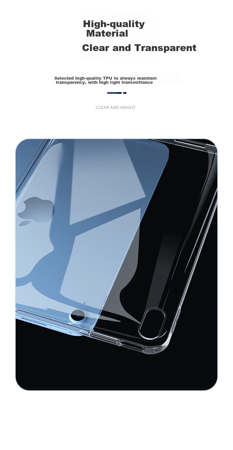 BIAZE Compatible with 2026 M4 Chip Apple IPad Air 11-Inch Case, Protective Cover for Apple Tablet Air 8/7/6, 11-Inch TPU Transparent Slim Soft Case 7