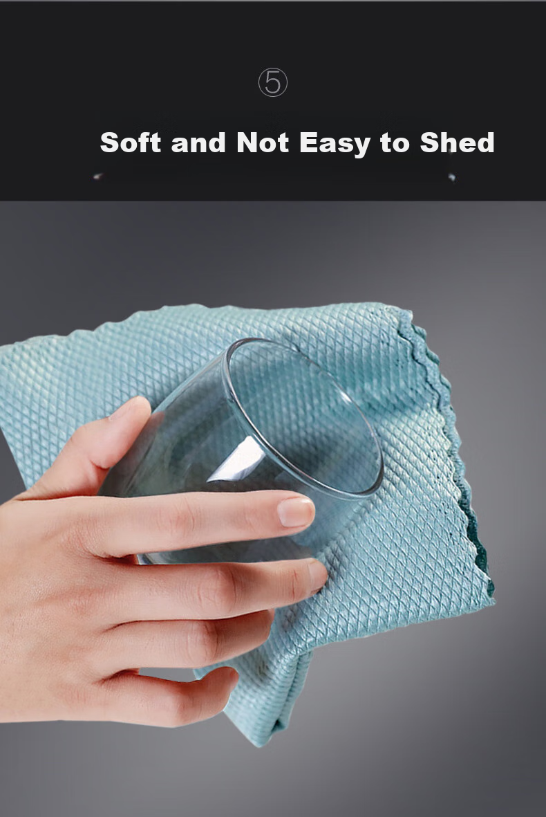Dawei Fish Scale Cleaning Cloth, 30*40cm*5 Pieces, Kitchen Dishwashing Cloth, Oil-Removing And Water-Absorbing, K2 6