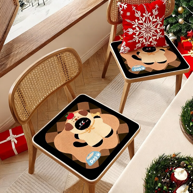 Fanye Cartoon Imitation Cashmere Chair Cushion Office Seat Pad Long Sitting Cooling Anti-Slip Dormitory Butt Cushion Single Sofa Pad Easy Care