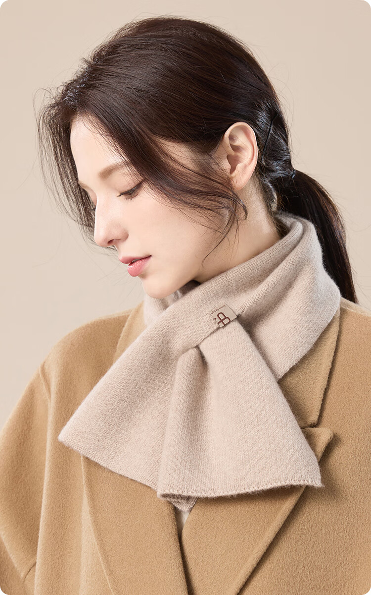 JIUMU 100% Cashmere Small Scarf for Women Autumn Winter Warm Neck Warmer Gift Box for Girls and Moms Birthday Present 23