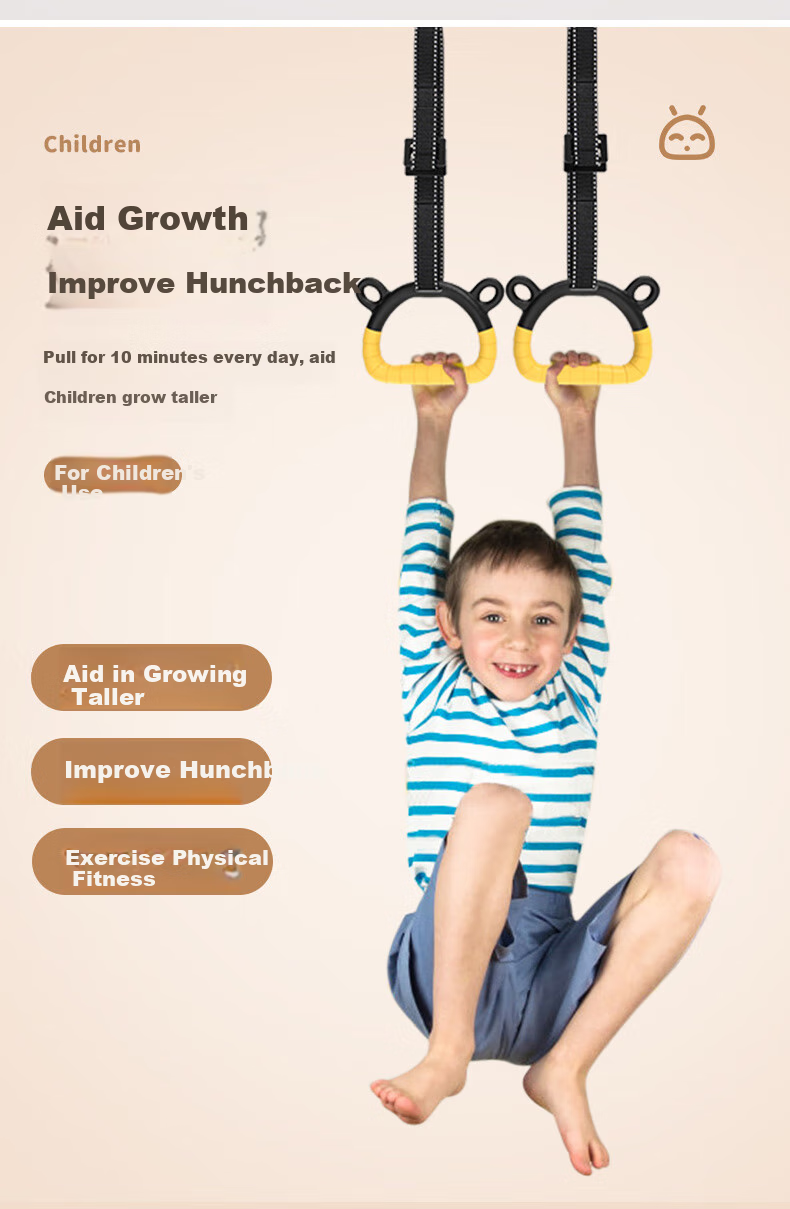 XTEP Children's Home Hanging Ring Exercise Shoulder And Waist Auxiliary Pull-Up Fitness Home Single Bar 4