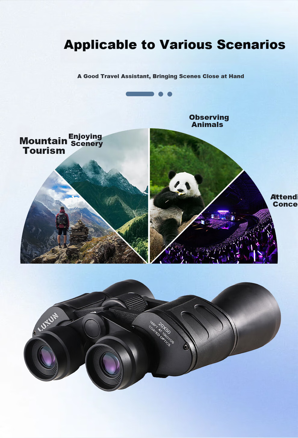 LUXUN Lieyu 1st Generation Binoculars, High-Definition, High-Magnification, Military-Grade with Night Vision, 100 Professional-Level Adult Outdoor Kilometer 10