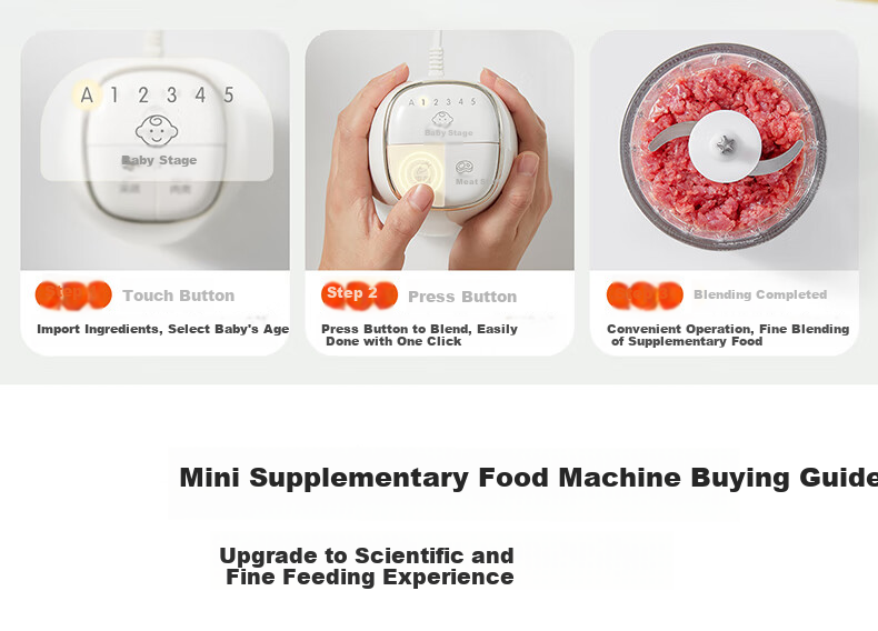 SUPOR Baby Food Processor, Puree Maker for Different Age Groups, Baby Food Preparation Machine, Baby Food Tool with 8 Blades And Single Cup, Single Blade, FB16A 5