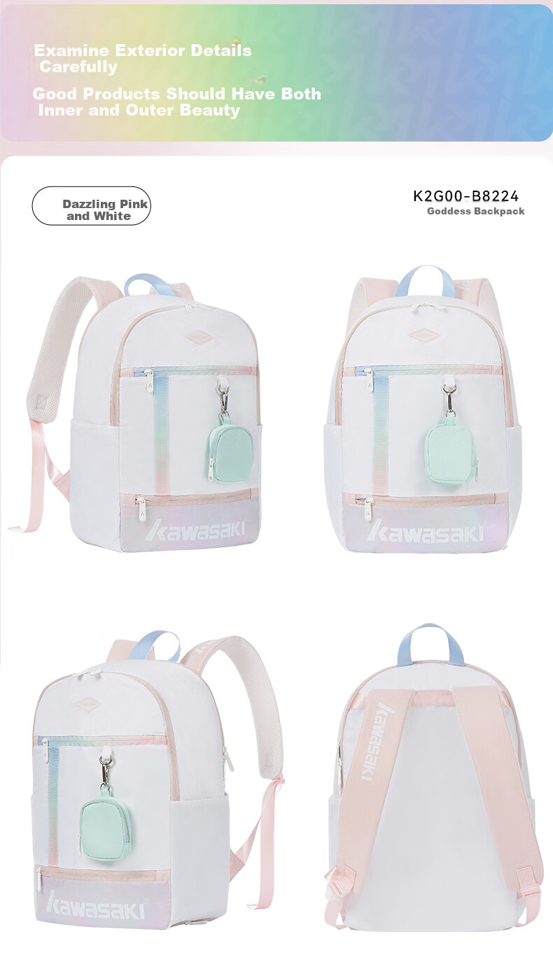 KAWASAKI Badminton Bag, Backpack, Sports Backpack, Casual Training Bag, B8224, Twilight Purple 8