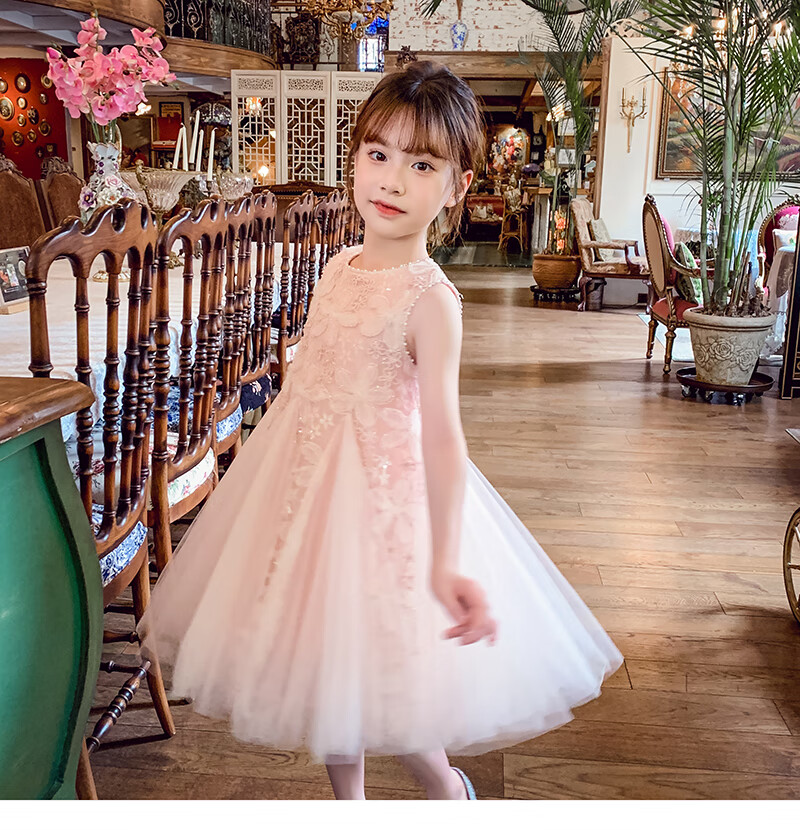 MIMIHELLO Girls Summer Dress 2025 New Fashionable Children's Mesh Princess Vest Dress for Little Girls 21