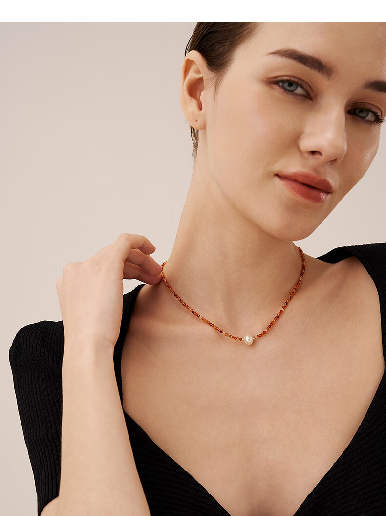 Amber Lollipop Dopamine Necklace, Beaded Collarbone Chain, Valentine's Day Birthday Gift for Girlfriend Or Wife 3