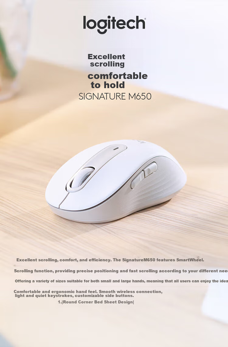 Logitech M650 [Enterprise Grade] Wireless Bluetooth Office Mouse for Men And Women, Dual-Mode Small to Medium Hand Optimal Series with Logi Bolt Receiver, Black M [Single Order Discount] 3