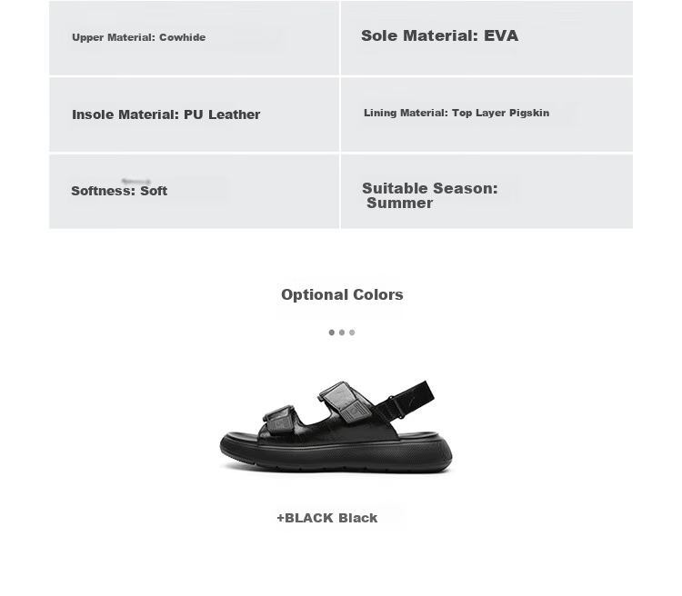 Goldlion Sandals for Men, Fashionable And Stylish Casual Shoes, Summer Outdoor Beach Shoes G542420029AAF Black Size 38 12