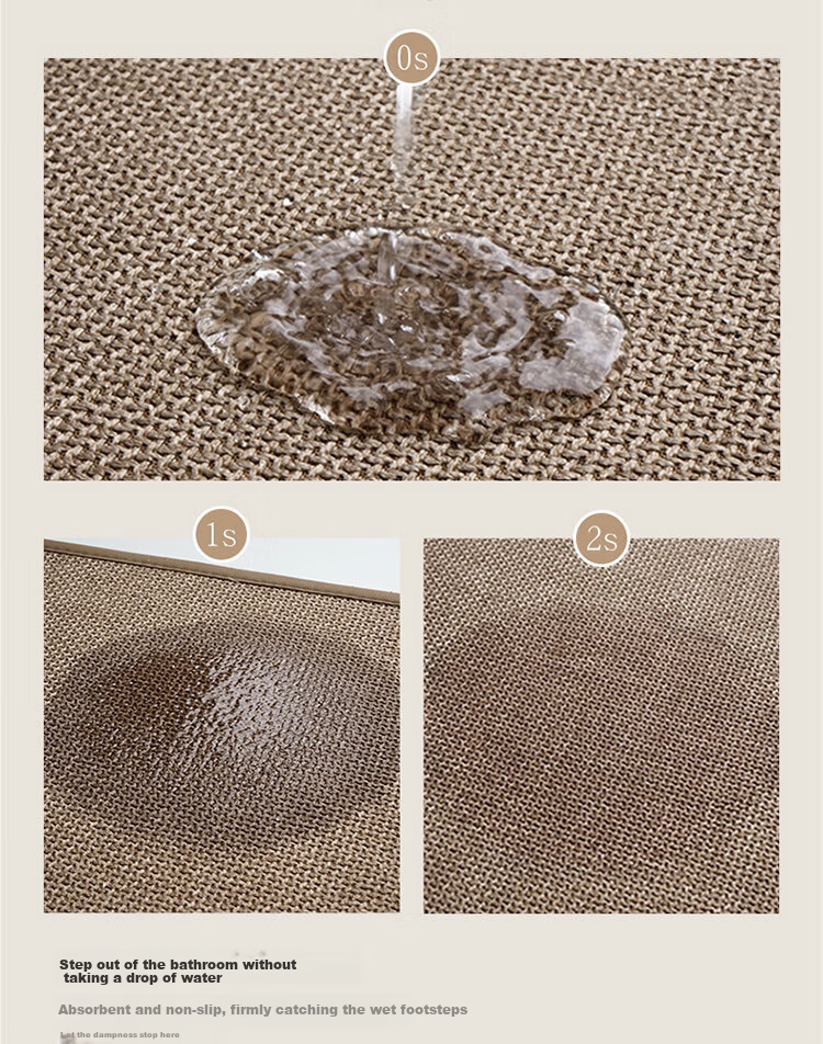 OPPEIN Bathroom Mat, Thickened Sponge Bath Mat, Absorbent Non-Slip Foot Pad, Toilet Carpet, Linen Washroom Doormat 12