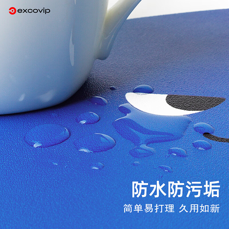 EXCO Casual Round Triangle Leather Small Mouse Pad Portable Mini Mouse Pad Small Mat Convenient to Carry Mini Office Ultra Small Cute Blue 0590 5