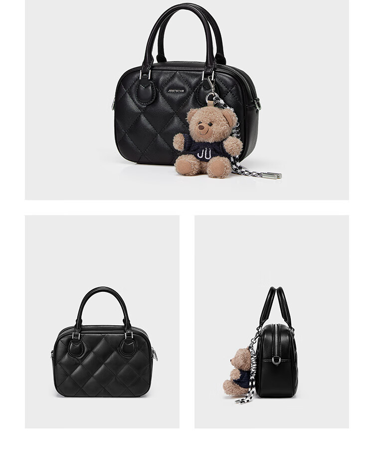JUST STAR Celebrity-Style Bowling Bag, Women's Handbag, 2026 New Luxury Shoulder Crossbody Boston Tote Bag, Birthday Gift 4