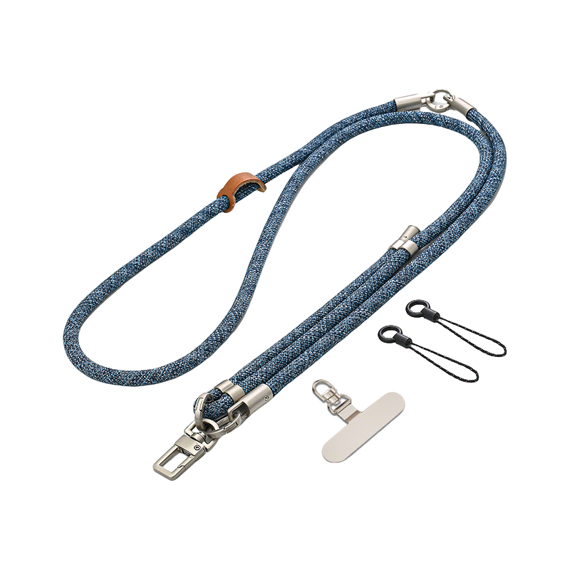 BZBC Three-In Phone Strap, Crossbody, Neck Strap, Versatile Outdoor Anti-Theft Phone Cord, Long Adjustable 2025 New Anti-Loss Cord, Multifunctional Hiking Rope, Deep Sea Blue